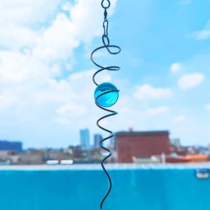 MAOMEI HOUSE Trang trí treo Con quay gió đuôi xoắn ốc Quả cầu thủy tinh pha lê Đồ trang trí nghệ thuật Chuông gió Phụ kiện Con quay gió Đuôi Xoắn Ốc xoay Nhà