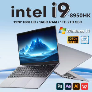 【3-year warranty】Laptop Ultra Slim PC Gaming Computer Windows 11 Pro Intel Core i9-8950HK Notebook Office Study Notebook