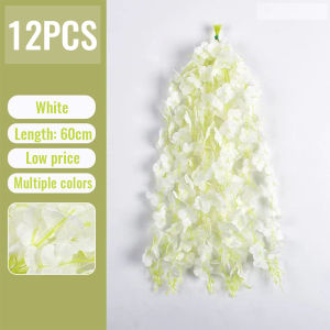 110cm/12PCS Artificial Fake Wisteria Vine Ratta Hanging Silk Flowers String Home Party Wedding Decor
