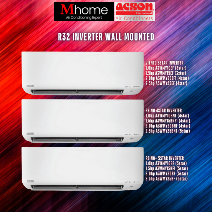 ACSON INVERTER WALL MOUNTED AIR CONDITIONER VIENTO (3/4star), REINO ...