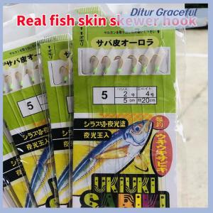 Ditur Trắng cá da Biomimetic Chuỗi móc Aji móc Angler móc ngư cụ