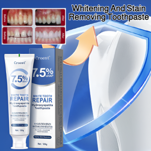 ยาสีฟันนาโนไฮดรอกซีอะพาไทต์ 7.5% เหมาะสำหรับการฟอกสีฟันที่บอบบาง ปราศจากฟลูออไรด์ ผลิตภัณฑ์ทำความสะอาดฟันเหลือง