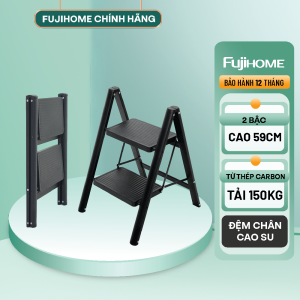 Thang ghê gấp gọn nhập khẩu FUJIHOME SL104W chất liệu thép carbon chịu tải 150kg - Bậc thang bản to 34 bậc tiện lợi