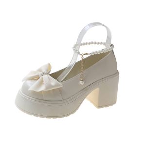 แมรี่เจนรองเท้าสตรีส้นหนาแต่เพียงผู้เดียวรองเท้าเดี่ยวรองเท้าส้นสูงสตรีกุทัณฑ์รองเท้าหนังย้อนยุค