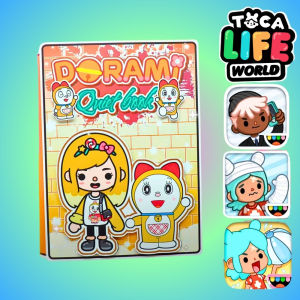 Búp bê giấy thủ công Toca Boca & Doraemon đồ chơi sáng tạo phát triển trí tuệ cho bé gái.
