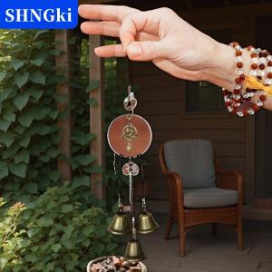 SHNGki 1 cái chuông phù thủy tay nắm cửa treo trang trí wicker Chuông gió trang trí nhà