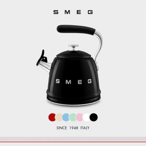 SMEG Retro Whistling Kettle 2.3L Stainless Steel Tea Coffee Water Kettle Anti-Scald Handle Gas Induction Compatible