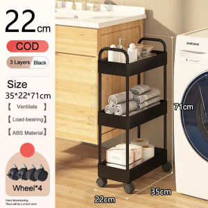 3/4/5Layer Bathroom Trolley Cart Rolling Storage Organizer Kitchen Multi-Layer Shelf Rack Storage Rack With Wheel