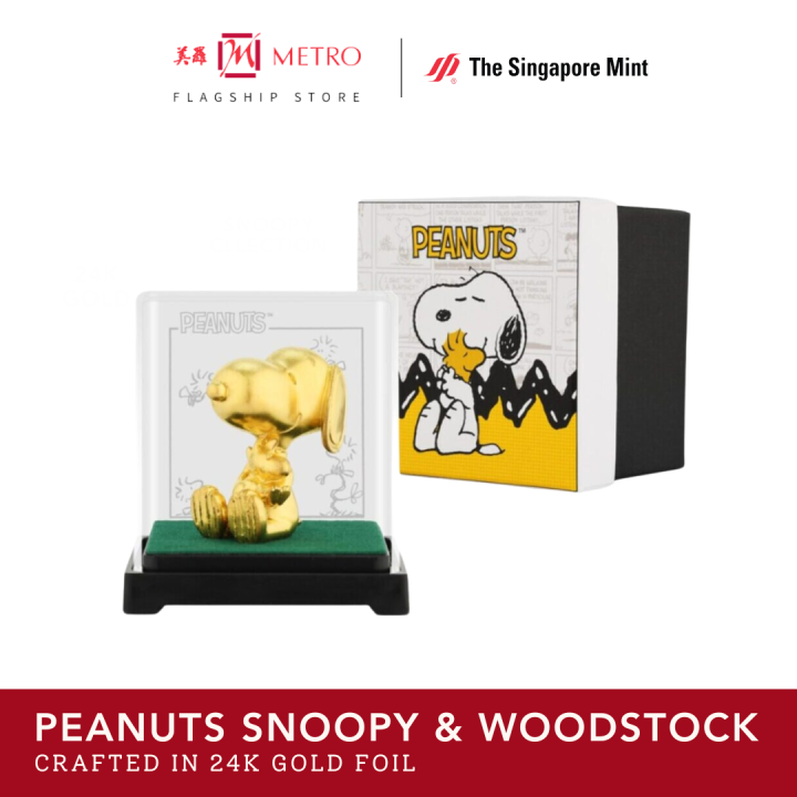 The Singapore Mint Peanuts Snoopy + Woodstock Snuggles 24K Gold Foil ...