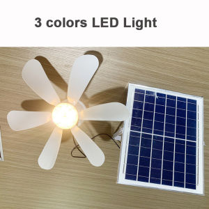 16-Inch Portable Solar Ceiling Fan With LED Light & Remote Control  Rechargeable Camping Fan With Inverter Dual Use For Indoor & Outdoor  Zero Electricity Cost
