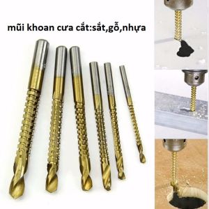 Bộ 6 Mũi KhoanCưacắt Phủ Titanium Kích Thước 3-8mm mũi vàng hàng xịn