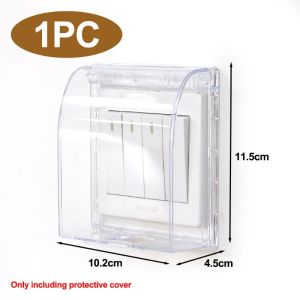 86 Type Wall Socket Waterproof Box Self-Adhesive Child Safety Electric Plug Switch Protective Cover Home Bathroom Splash-Proof Socket Box