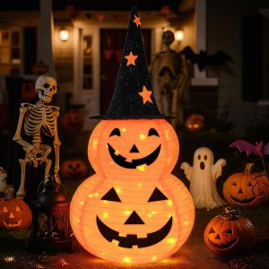 1pcs Halloween Pumpkin Decorations Collapsible Jack-o-Lantern Pumpkin Lights for Indoor Outdoor Home Party Yard Decorations2026
