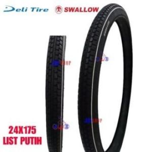 BAN LUAR SEPEDA 24 X 175 1.75 SWALLOW BY DELI TIRE SEPEDA MINI MTB CITY BIKE DLL 24X1.75 24X175
