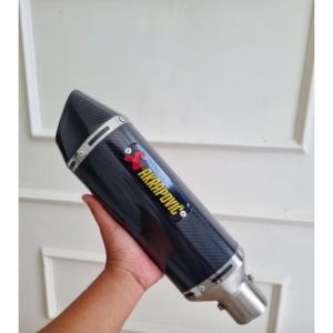 silincer slincer slenser knalpot racing Akrapovic layang karbon inlet 51mm untuk ninja 250 Fi karbu CBR 250RR Vixion R15 Sonic GSX R25 dll