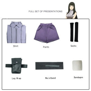 Naruto Cosplay Hyuga Hinata Cosplay Costume For Adult Ninja Anime Uniform Purple Tops Women Dress Full set Halloween Costume wig Party Prop