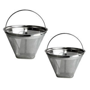 Fine Mesh Stainless Steels Cone Shape Coffee Reusable Permanent Replacement for Paper Filters Dishwasher Safe