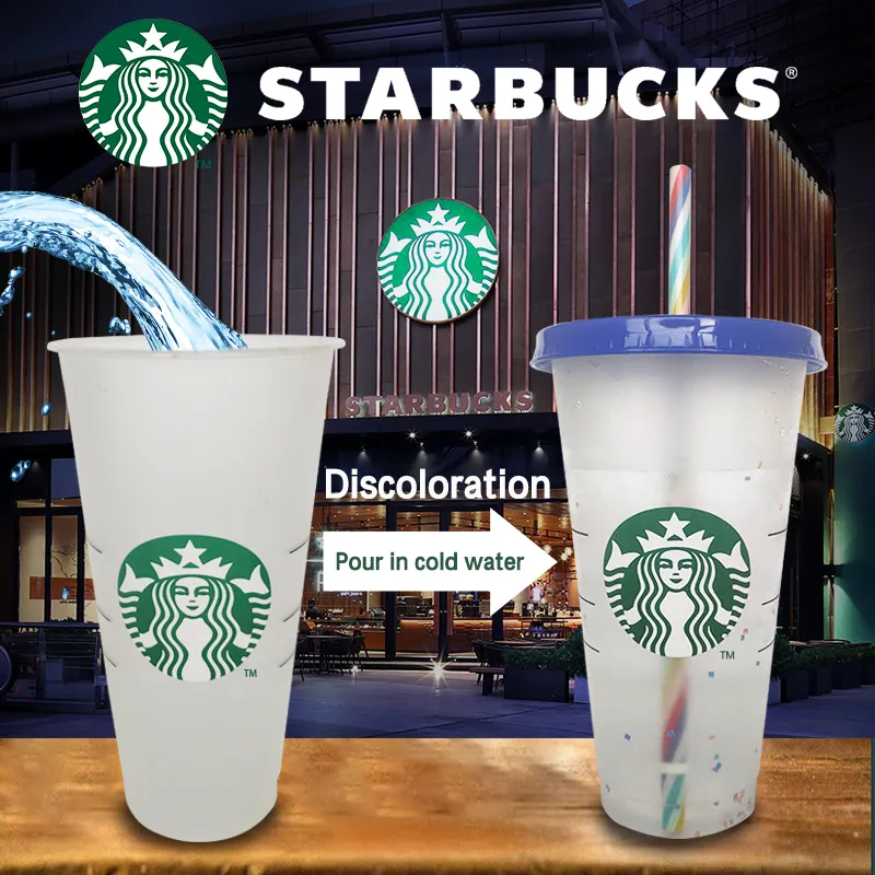 Reusable Plastic Starbucks Color Changing Confetti Reusable Cup