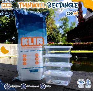 Thinwall VARIASI PERSEGI PANJANG MURAH + tutup / kotak makan plastik KLIR - ANTI PECAH - ANTI BOCOR tinwal makanan isi 25 pcs variasi 1000 ml s/d 200 ml termurah