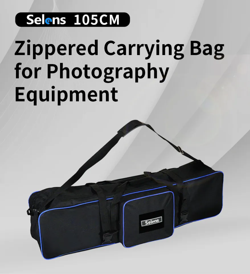 120cm Black Oxford Cloth Tripod Bag - Padded Carry Case For Studio Lights & Stands