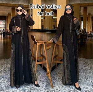 GAMIS ABAYA WANITA ARAB HITAM ASFIYA BEST SELLER