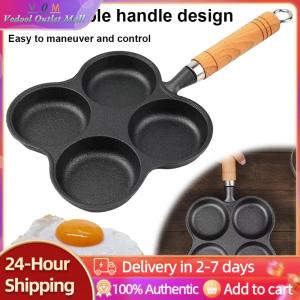 【Outlet】Versatile 4-Hole Egg Frying Pan Non Stick Coating Non Slip Handle Perfect for Breakfast and Quick Cooking