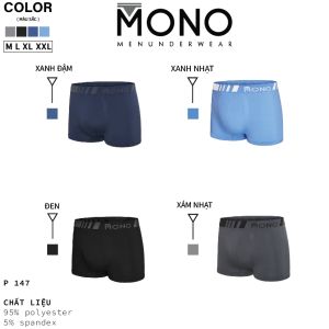 MONOMEN P147 Quần Lót Nam Cao Cấp Chất Vải Cotton Mềm Mại Công Nghệ In 3D Mới Thấm Hút Mồ Hôi
