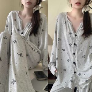 New Womens Sweet And Soft Bowknot Pajama Set | Casual & Comfortable