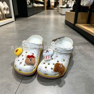 crocs2026 New Brown Bear co-branded clogs parent-child style non-slip breathable dreamy cartoon puppy sandals
