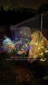 Solar Firework Light 200LED Lampu Suria Bunga Api Waterproof Outdoor Garden Stake Lamp Hiasan Taman Lampu Raya Kalis Air untuk Halaman Rumah pencahayaan taman & laman