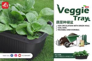 FC1 Plastic Rectangle Flower Pots Gardening Pot Veggie Planter Box Pasu Bunga Balcony Terrace