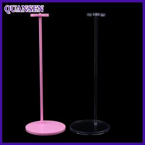 QUANSEN ขาตั้งโชว์บัตรขาตั้งพลาสติกแบบเท้าคงที่โปร่งใสมีตุ๊กตา