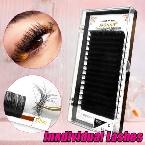 16Rows C/D Curl 0.05-0.20mm Thickness Faux Lash Individual Eyelash Extension Black Matte For Professionals Soft Natural Eyelash Extension