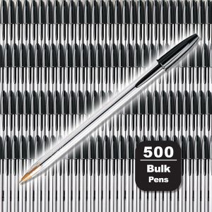 BIC Cristal Xtra Smooth Black Ballpoint Pens Medium Point (1.0mm) 500-Count Extra Smooth and Reliable Ballpoint Pens