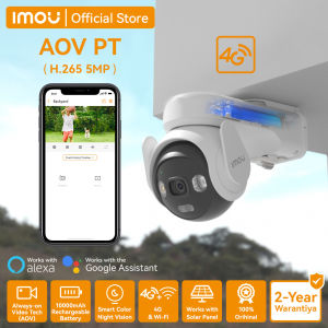 IMOU AOV PT 5MP 4G & WiFi CCTV Security Outdoor Solar Camera Connect to Cellphone Wireless Rechargeable Battery waterproof