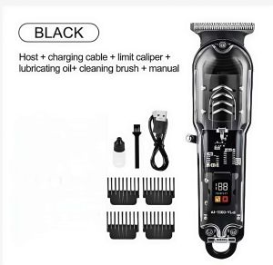 Hair Clipper Set Portable Rechargeable Hair Clipper Transparent Led Digital Display Screen