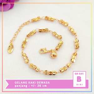 Cute Jewelry Gelang kaki anti karat gelang kaki dewasa bola lapis emas gold GK 041