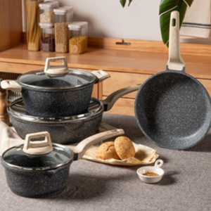 Nonstick Pan Cookware Set 4PCS Cookware Set Wok Milk Pan Frying Pan Stock Pot Kitchen Ware Suitable for All Stove