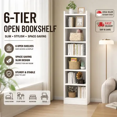 Corner Bookshelf –Living Room Bedroom Storage Cabinet Multifunctional 6-Layer Bookcase