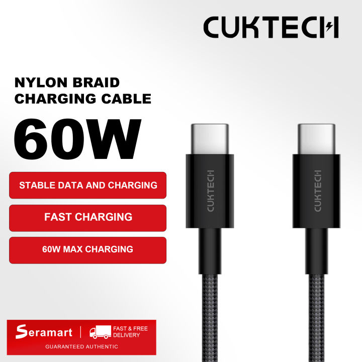 CUKTECH CTC315P Charging cable, nylon braided USB-C to USB-C 60W  meters, supports fast charging Lazada PH