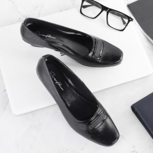 Rev Store - Sepatu Wedges LILY Kulit Formal Wanita Hak 4cm  - Sepatu Pantofel Wanita