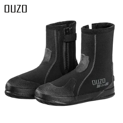 OUZO New OUZO 5mm Diving Shoes River Shoes Diving Boots High Top Thick Anti-slip Wear-resistant Rescue Flood Fire Shoes