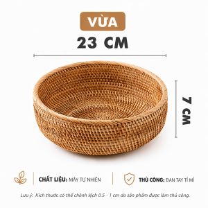 Rổ Mây Đựng Đồ Đa Năng – Giỏ Tre Đan Thủ Công Phù Hợp Decor Nhà Cửa Đựng Trái Cây