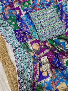 PRE-BOOKING Stay beautiful with our new chinon digital print collection with beautiful real mirror Elegant Dinner Wear Saree Premium Dinner Party Saree Classic Evening Wear Saree Designer Dinner Look Saree Luxury Dinner Party Wear Saree Royal Evening Gl
