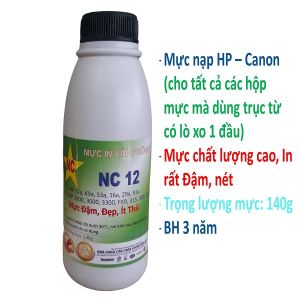 Mực nạp Canon LBP 2900 3300 3000 chất lượng cao in rất đậm đẹp 140gr. Bình lọ hủ chai mực bơm đổ cho hộp mực máy in có mã mực 303 308 12a