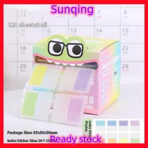 SQ Stationery [Flash Sale] 128Sheets box Drawer-style Pull-out Pearlescent Paper Sticky Transparent Colorful Marking Notes Memo Pad Note Marking Supplies