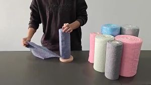 20pcs Roll Cleaning Cloth 20x20cm Super Absorbent Washable Towel for Kitchen Home Multi-Purpose Cleaning (Assorted Colors)