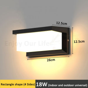 GEJIESE Outdoor LED Wall Light Waterproof IP65 3W To 18W Outdoor LED Wall Light 3000K Lamp Modern Minimalist Waterproof Wall Lamp Up Down LED Wall Lamp Aluminum Garden Wall Sconce Outdoor Aisle Villa Hotel Building Exterior Decor Light