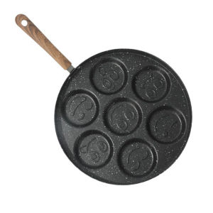 Compact 7-Hole Egg Pan with Nonstick Surface Perfect for Making Multiple Eggs or Pancakes Quickly and Easily