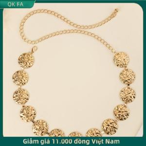 QK FA ✨ Kim loại Vàng Bạc Chuỗi vành đai hình học Vòng Wafer có thể điều chỉnh Phụ Nữ Eo chuỗi váy áo sơ mi phụ kiện trang trí